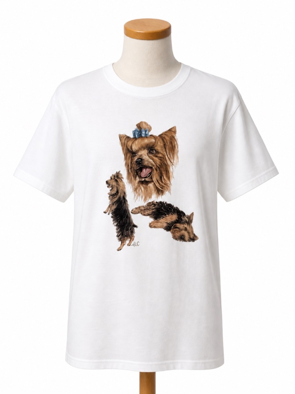 Hanes Yorkshire Terrier Graphic White T-Shirt Unisex Size M